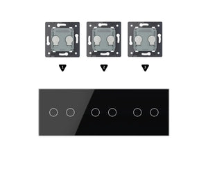 Zelf samenstellen | Zwart | Afdekraam 2+2+2 Livolo Nederland B.V.