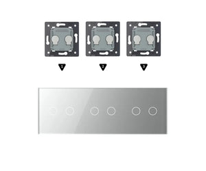 Zelf samenstellen | Grijs | Afdekraam 2+2+2 Livolo Nederland B.V.