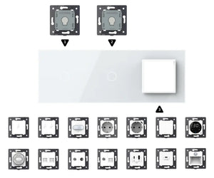 Zelf samenstellen | Wit | Afdekraam 1+1+SR Livolo Nederland B.V.