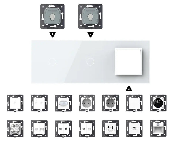 Zelf samenstellen | Wit | Afdekraam 1+1+SR Livolo Nederland B.V.