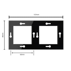Livolo | 1+1 | Zwart glanzend | Adapterraam | Extra afdekking Livolo Nederland B.V.
