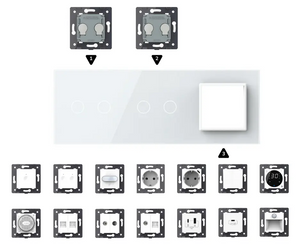 Zelf samenstellen | Wit | Afdekraam 2+2+SR Livolo Nederland B.V.
