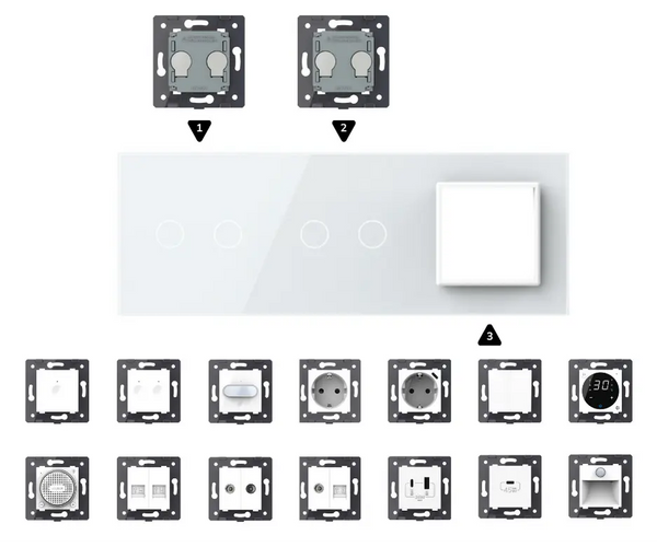 Zelf samenstellen | Wit | Afdekraam 2+2+SR Livolo Nederland B.V.