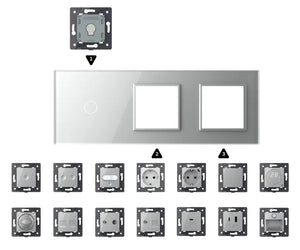 Zelf samenstellen | Grijs | Afdekraam 1+SR+SR Livolo Nederland B.V.