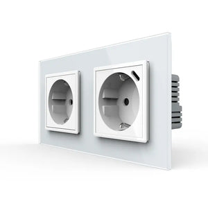 Livolo | Wit | SR+SR | Wandcontactdoos | Wandcontactdoos + USB-C oplader Livolo Nederland B.V.