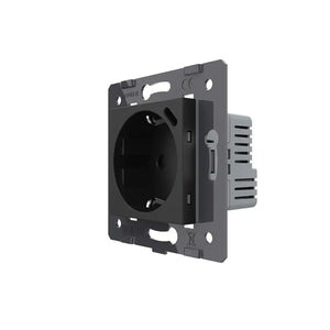 Livolo | Zwart | SR | Module Wandcontactdoos + USB-C Oplader Livolo Nederland B.V.