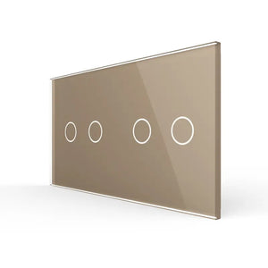 Livolo | Goud | 2+2 | Glasplaat | Touchschakelaar Livolo Nederland B.V.