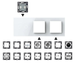 Zelf samenstellen | Wit | Afdekraam 2+SR+SR Livolo Nederland B.V.