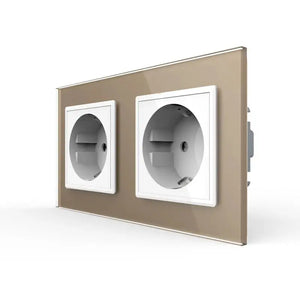 Livolo | Goud/Wit | SR+SR | Wandcontactdoos Livolo Nederland B.V.