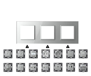 Zelf samenstellen | Grijs | Afdekraam SR+SR+SR Livolo Nederland B.V.