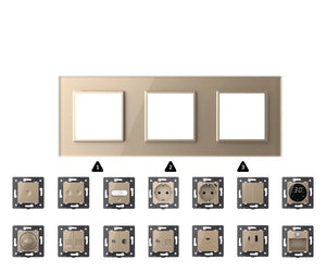 Zelf samenstellen | Goud | Afdekraam SR+SR+SR Livolo Nederland B.V.