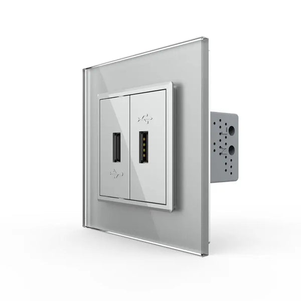 Livolo | Grijs | SR | Tweevoudige USB oplader Livolo Nederland B.V.