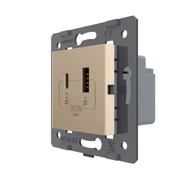 Livolo | Goud | SR | Module | USB + USB-C oplader Livolo Nederland B.V.