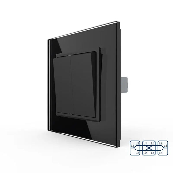 Livolo | Zwart | 2 | Aan/Uit | Kruis | Wipschakelaar Livolo Nederland B.V.