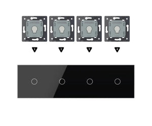 Zelf samenstellen | Zwart | Afdekraam 1+1+1+1 Livolo Nederland B.V.
