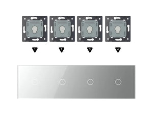 Zelf samenstellen | Grijs | Afdekraam 1+1+1+1 Livolo Nederland B.V.
