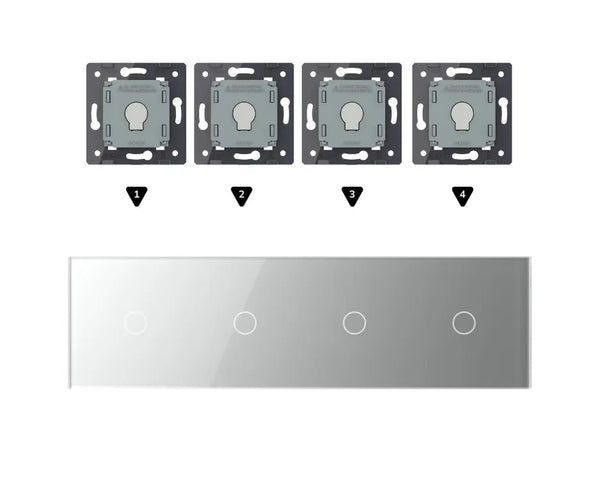 Zelf samenstellen | Grijs | Afdekraam 1+1+1+1 Livolo Nederland B.V.