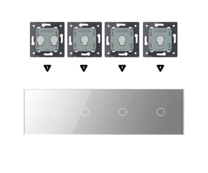 Zelf samenstellen | Grijs | Afdekraam 2+1+1+1 Livolo Nederland B.V.