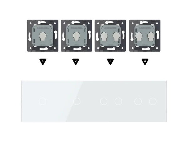 Zelf samenstellen | Wit | Afdekraam 1+1+2+2 Livolo Nederland B.V.