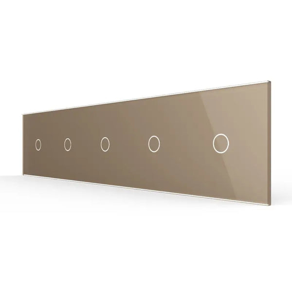 Livolo | Goud | 1+1+1+1+1 | Glasplaat | Touchschakelaar Livolo Nederland B.V.