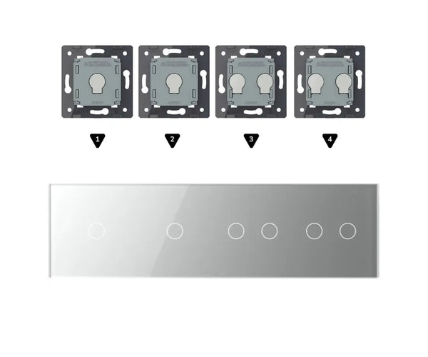 Zelf samenstellen | Grijs | Afdekraam 1+1+2+2 Livolo Nederland B.V.