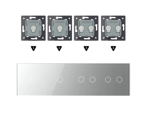 Zelf samenstellen | Grijs | Afdekraam 1+1+2+2 Livolo Nederland B.V.