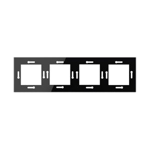 Livolo | 1+1+1+1 | Zwart glanzend | Adapterraam | Extra afdekking Livolo Nederland B.V.