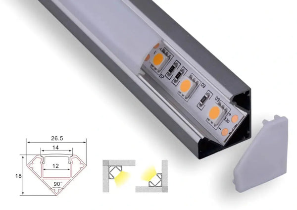Afdekkap | 1 Meter | Recht | Plat | Geschikt voor C016-A En C016-B - Profiel