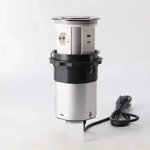 Wit Glazen Design | Automatische pop-up stekkerdoos | USB en USB-C + 3 Stopcontacten Livolo Nederland B.V.