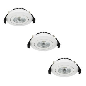 Inbouwspot | 3 Stuks | Wit | Lage inbouwdiepte | IP54 | Kantelbaar | Rond | Ø 68mm Livolo Nederland B.V.