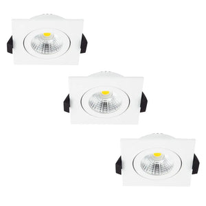 Inbouwspot | 3 Stuks | Wit | Lage inbouwdiepte | IP54 | Kantelbaar | Vierkant | Ø 68mm Livolo Nederland B.V.