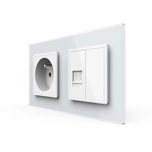 Livolo | Wit | SR+SR | Wandcontactdoos | Telefoon | Blindplaat | France Livolo Nederland B.V.