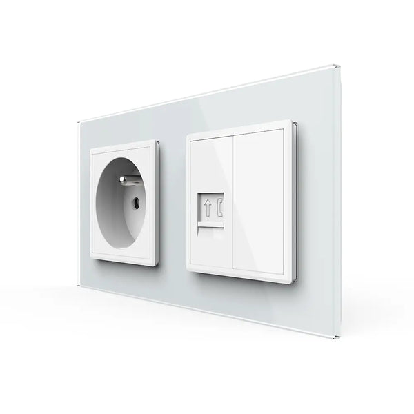 Livolo | Wit | SR+SR | Wandcontactdoos | Telefoon | Blindplaat | France Livolo Nederland B.V.