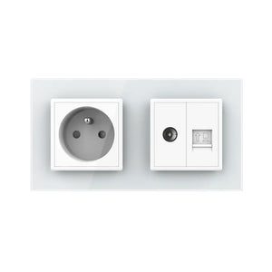 Livolo | Wit | SR+SR | Wandcontactdoos | TV | Netwerk | France Livolo Nederland B.V.