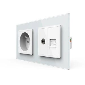 Livolo | Wit | SR+SR | Wandcontactdoos | TV | Netwerk | France Livolo Nederland B.V.