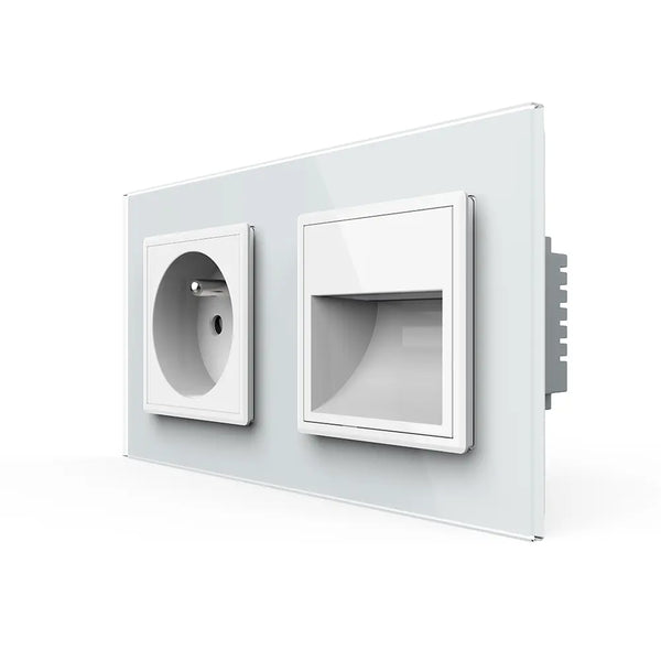 Livolo | Wit | SR+SR | Wandcontactdoos | Wandverlichting | France Livolo Nederland B.V.