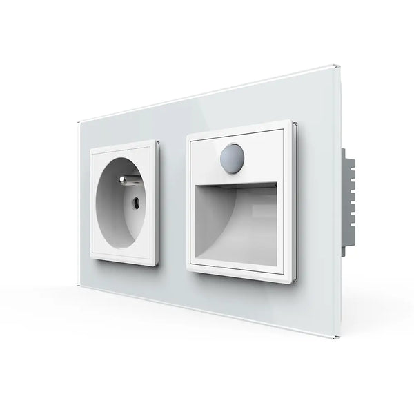 Livolo | Wit | SR+SR | Wandcontactdoos | Wandverlichting | Beweging en nacht sensor | France Livolo Nederland B.V.