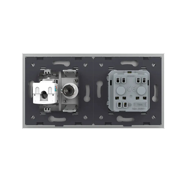 Livolo | Grijs | SR+SR | Wandcontactdoos | TV | Netwerk | France Livolo Nederland B.V.