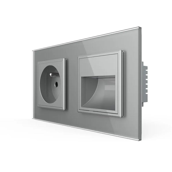 Livolo | Grijs | SR+SR | Wandcontactdoos | Wandverlichting | France Livolo Nederland B.V.