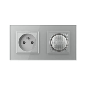 Livolo | Grijs | SR+SR | Wandcontactdoos | Bluetooth speaker | France Livolo Nederland B.V.