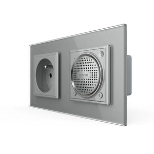 Livolo | Grijs | SR+SR | Wandcontactdoos | Bluetooth speaker | France Livolo Nederland B.V.