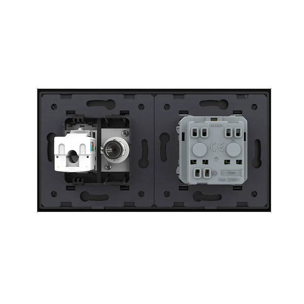 Livolo | Zwart | SR+SR | Wandcontactdoos | TV | Netwerk | France Livolo Nederland B.V.