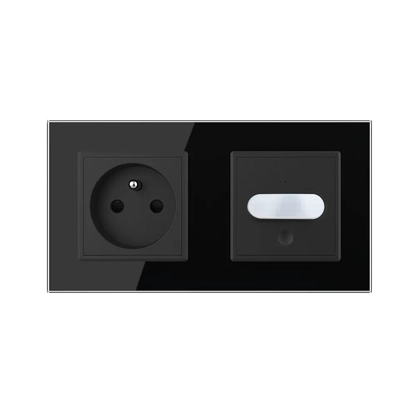 Livolo | Zwart | SR+SR | Wandcontactdoos | France | Bewegingsmelder | Aan/Uit Livolo Nederland B.V.