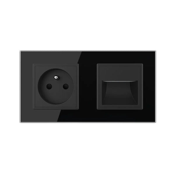 Livolo | Zwart | SR+SR | Wandcontactdoos | Wandverlichting | France Livolo Nederland B.V.