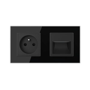 Livolo | Zwart | SR+SR | Wandcontactdoos | Wandverlichting | France Livolo Nederland B.V.