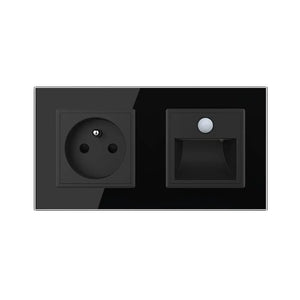 Livolo | Zwart | SR+SR | Wandcontactdoos | Wandverlichting | Beweging en nacht sensor | France Livolo Nederland B.V.