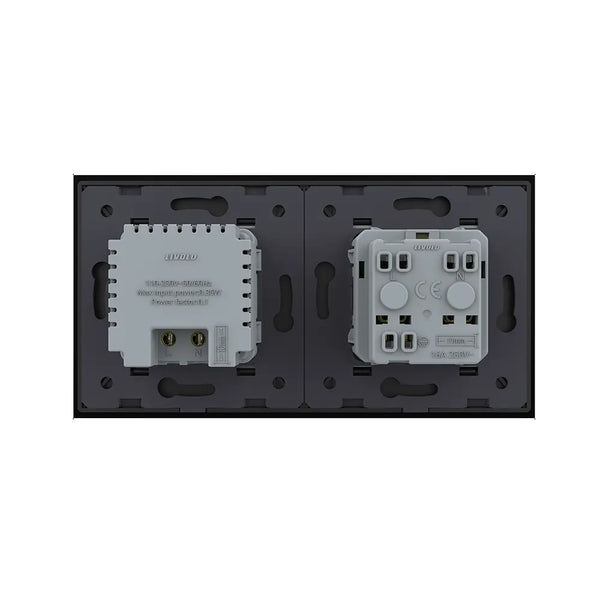 Livolo | Zwart | SR+SR | Wandcontactdoos | Wandverlichting | Beweging en nacht sensor | France Livolo Nederland B.V.