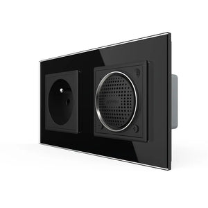 Livolo | Zwart | SR+SR | Wandcontactdoos | Bluetooth speaker | France Livolo Nederland B.V.