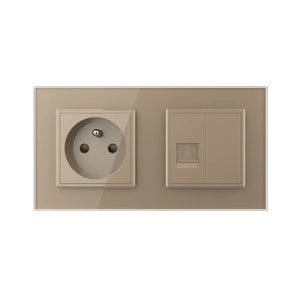 Livolo | Goud | SR+SR | Wandcontactdoos | Telefoon | Blindplaat | France Livolo Nederland B.V.