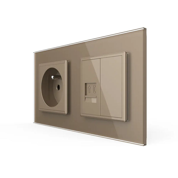 Livolo | Goud | SR+SR | Wandcontactdoos | Telefoon | Blindplaat | France Livolo Nederland B.V.